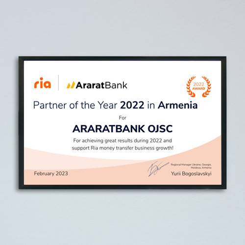 Partner of the Year 2022 in Armenia