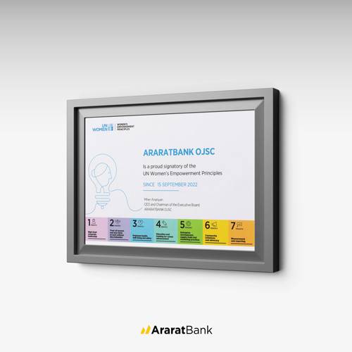 AraratBank - Proud Signatory of the UN Women's Empowerment Principles