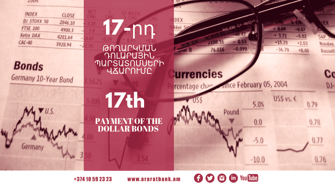 Araratbank pays out coupon yields on the seventeenth-issue USD-denominated bonds