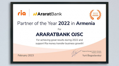 ARARATBANK named Partner of the Year 2022